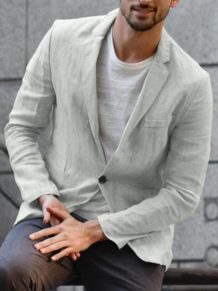 Street Wave Mens Lightweight Linen Blend Blazer Slim Fit Versatile Summer