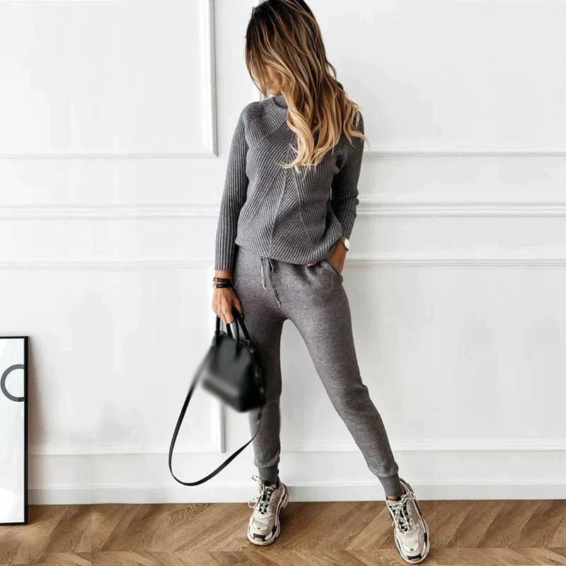 Pomerith Two Piece Tracksuit With Elastic Waistband By Streetwave For Women Comfortable Athleisure Set