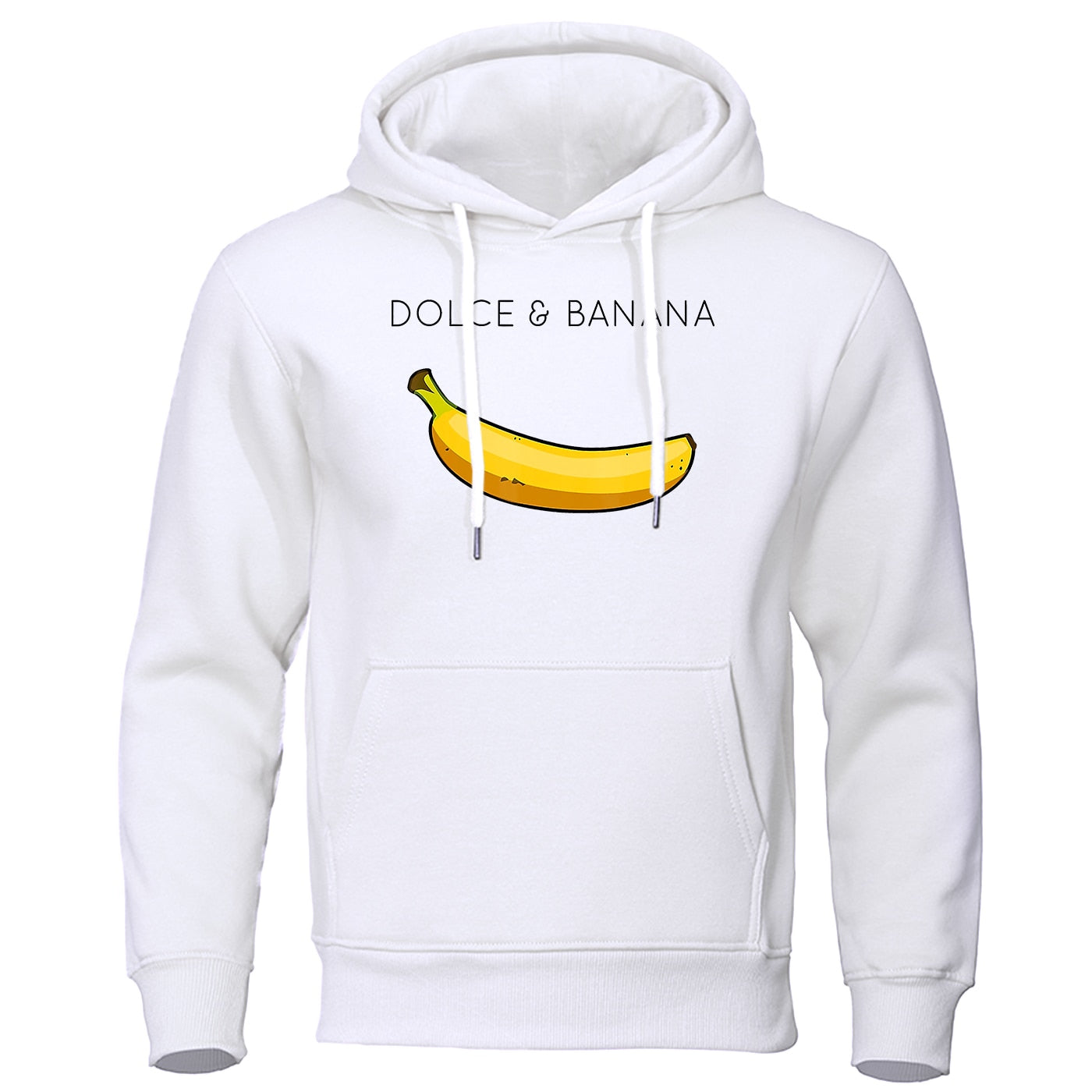 Street Wave Banana Print Hoodie Unisex Soft Cotton Blend Comfortable Everyday Wear