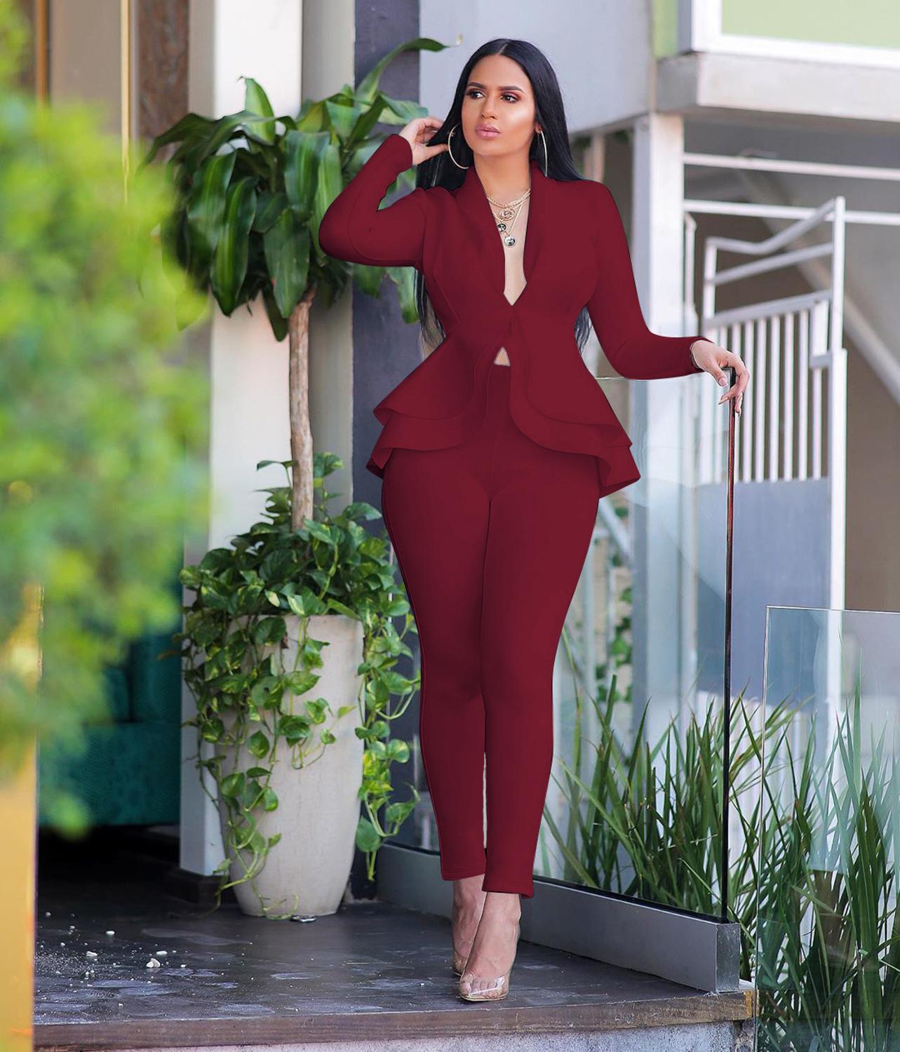 Street-Wave Ruffle Sleeve Peplum Blazer For Women Elevate Style Instantly Limited Stock Act Fast