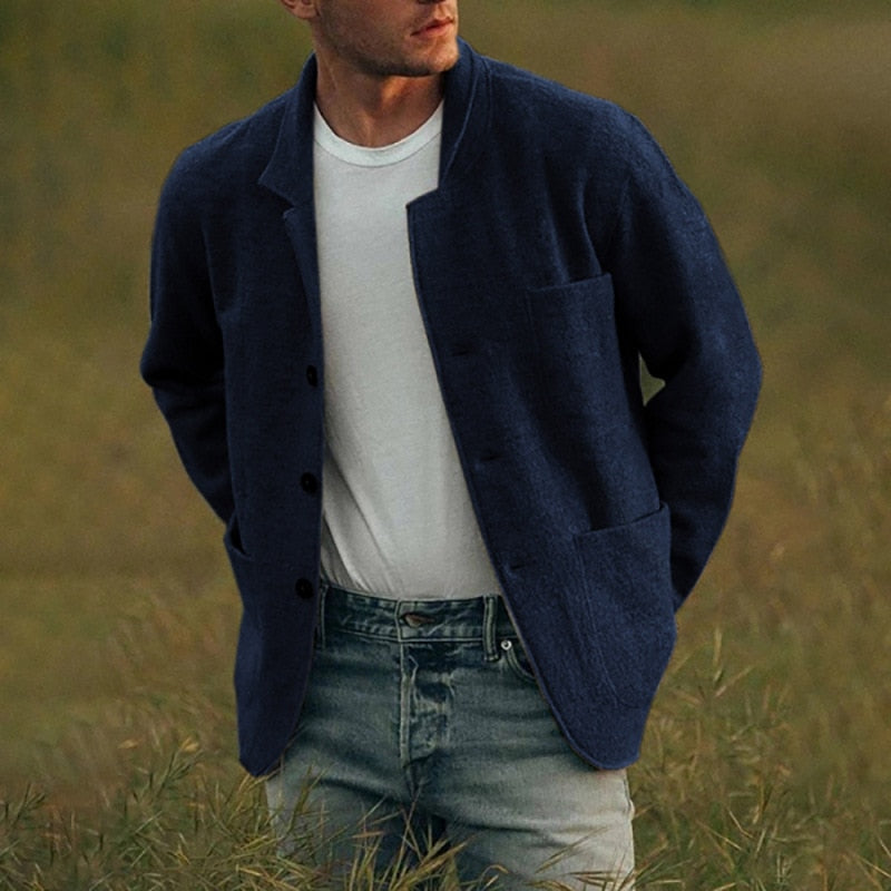 Street-wave Mens Wool Cardigan With Button Closure Soft Luxury Knit For Everyday Style
