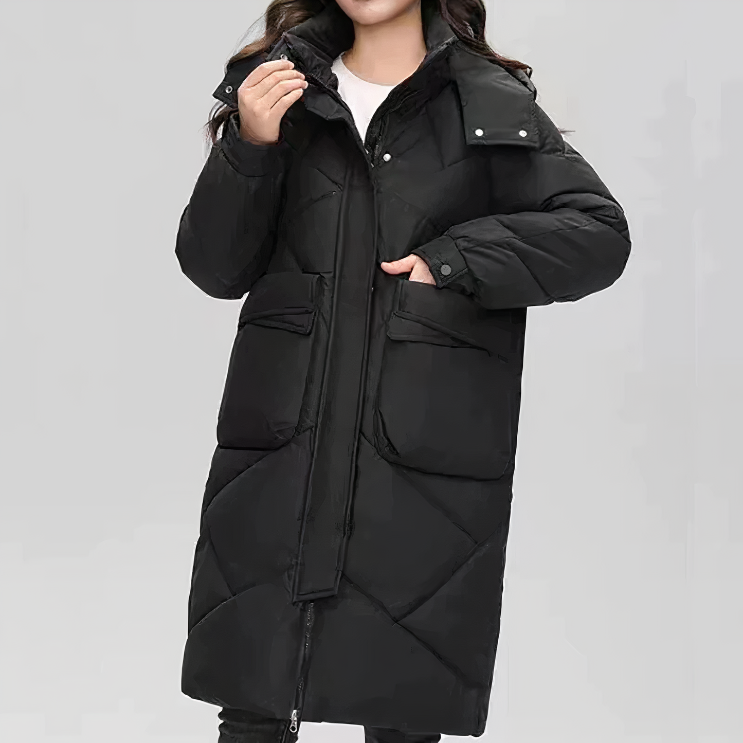 Street-Wave Long Down Coat For Women Cozy Warmth Premium Puffer With Large Pockets