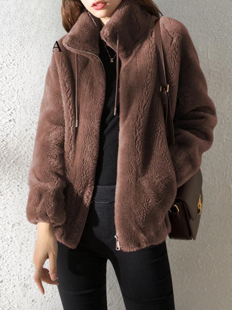 Street-wave Hedi Cozy Green Women's Winter Jacket Plush Fleece Lined For Modern Fashionistas
