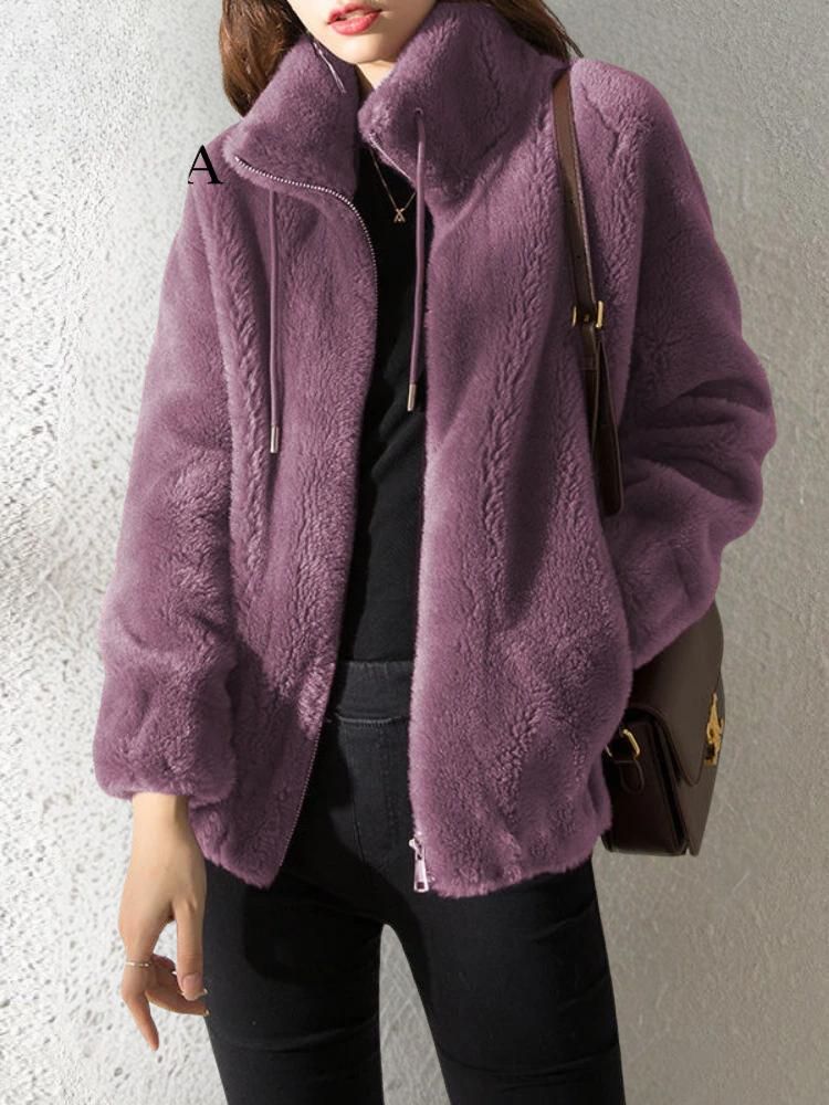 Street-wave Hedi Cozy Green Women's Winter Jacket Plush Fleece Lined For Modern Fashionistas