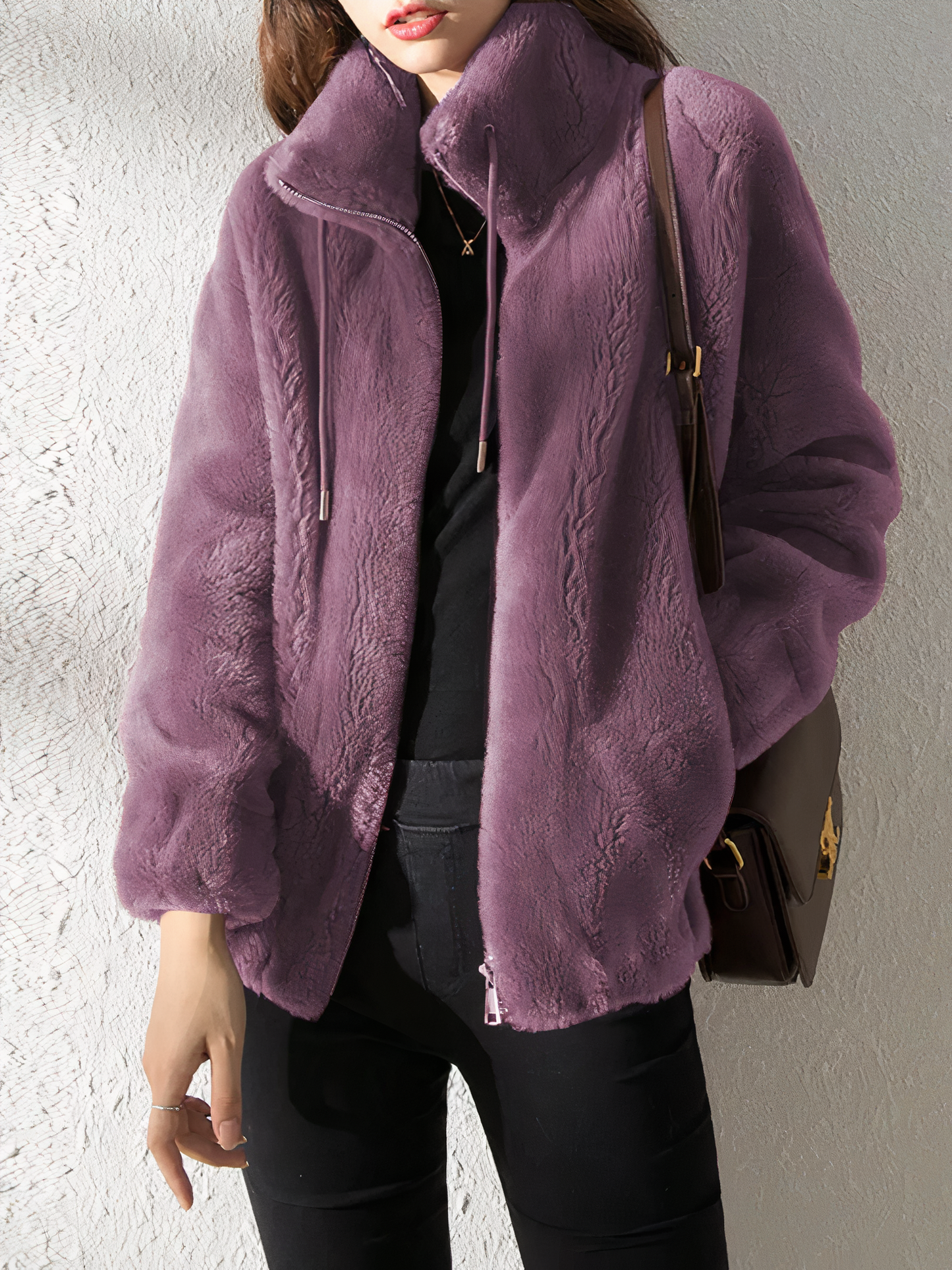 Streetwave Handcrafted Plush Faux Fur Jacket For Women Oversized Cozy Warmth Luxurious Comfort