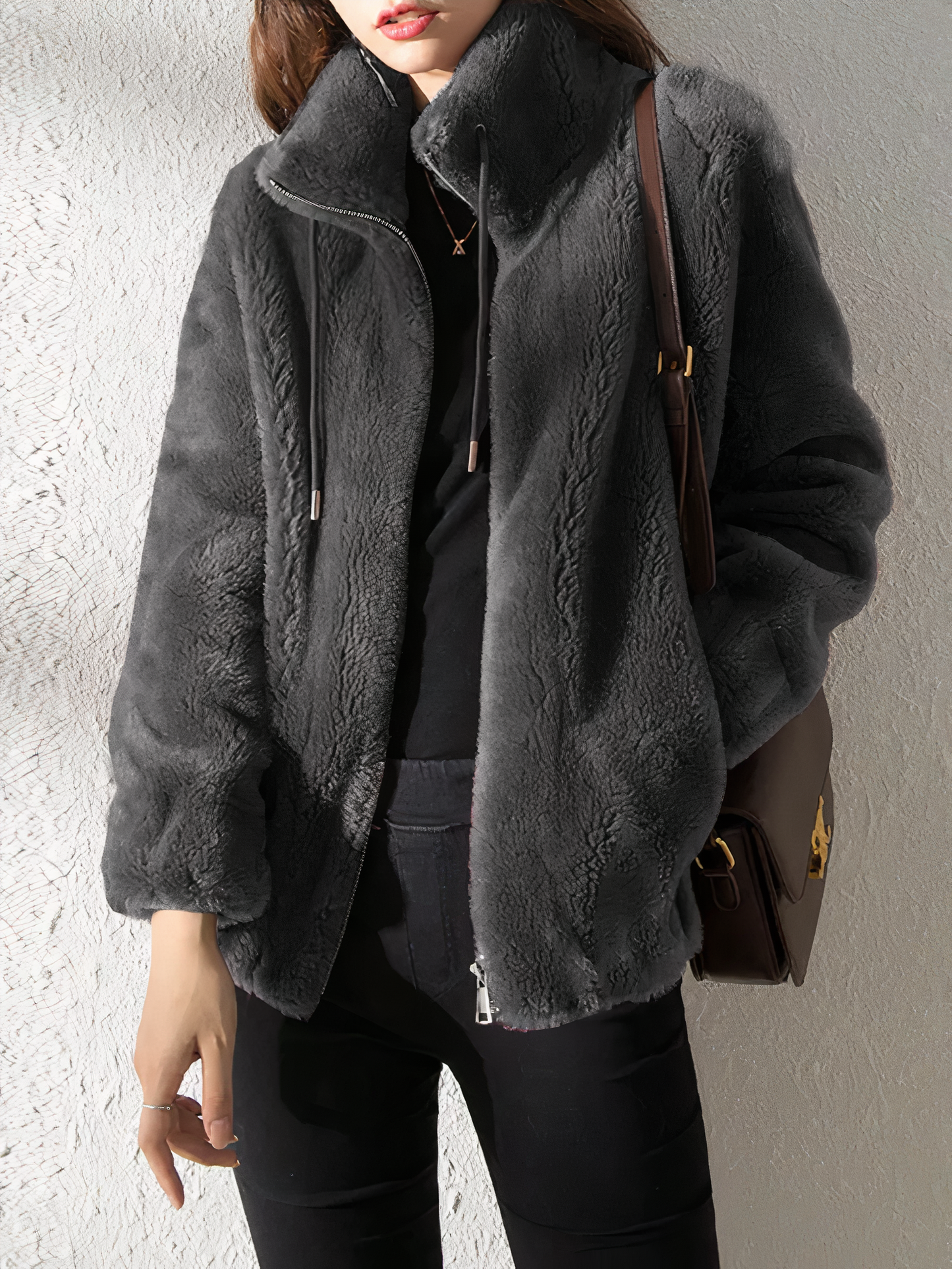 Streetwave Handcrafted Plush Faux Fur Jacket For Women Oversized Cozy Warmth Luxurious Comfort