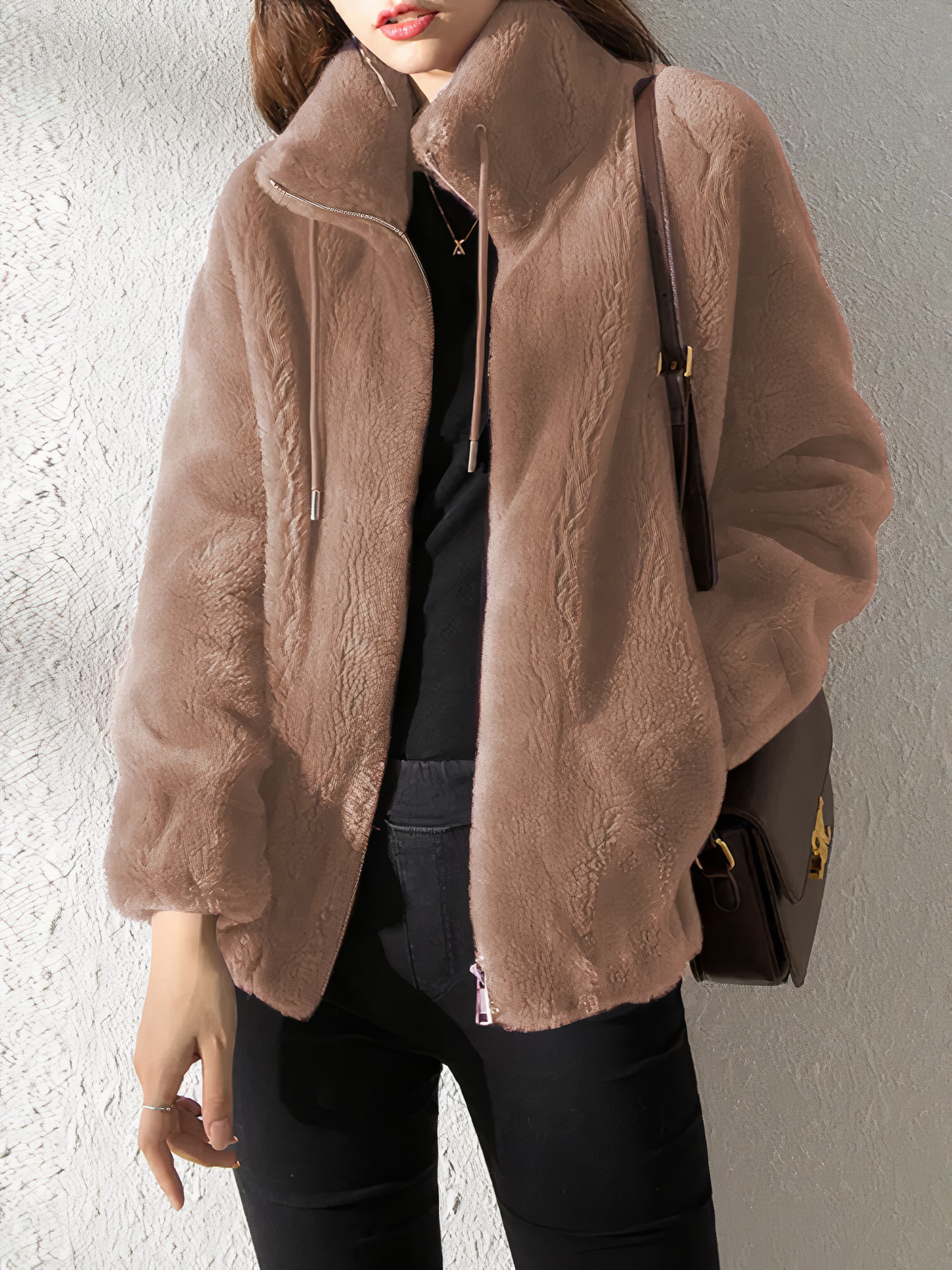 Streetwave Handcrafted Plush Faux Fur Jacket For Women Oversized Cozy Warmth Luxurious Comfort