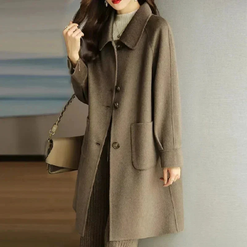 Hertha Women Wool Blend Winter Coat With Classic Silhouette