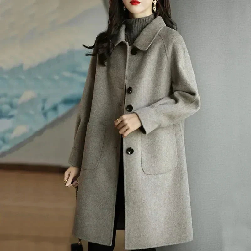 Hertha Women Wool Blend Winter Coat With Classic Silhouette