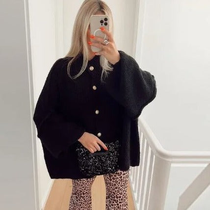 Street Wave Oversize Knit Pullover Cozy Warm Winter Sweater For Women With Soft Texture