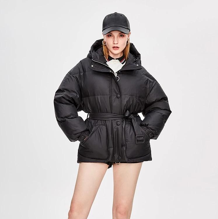 Streetwave Womens Puffer Jacket With Belt Street Chic Warm Tailored Fit Insulated For Cold Weather Everyday Style