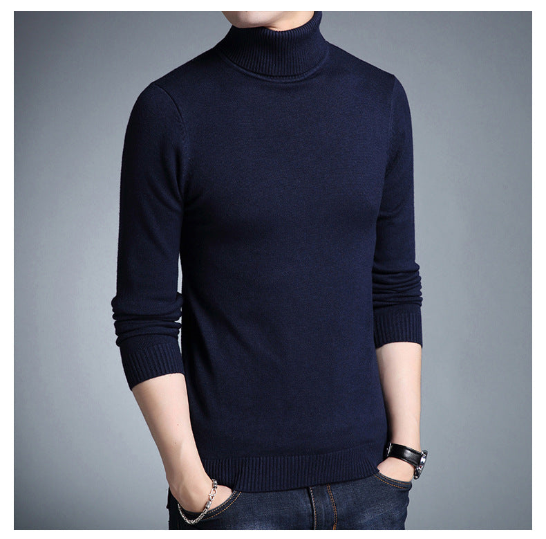 Street-wave Mens Turtleneck Sweater Handmade Cozy Warmth Lightweight Durable Knit
