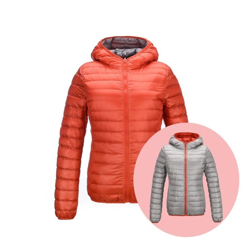 Street Wave Reversible Down Jacket For Women Warmth And Comfort With Stylish Dual Look