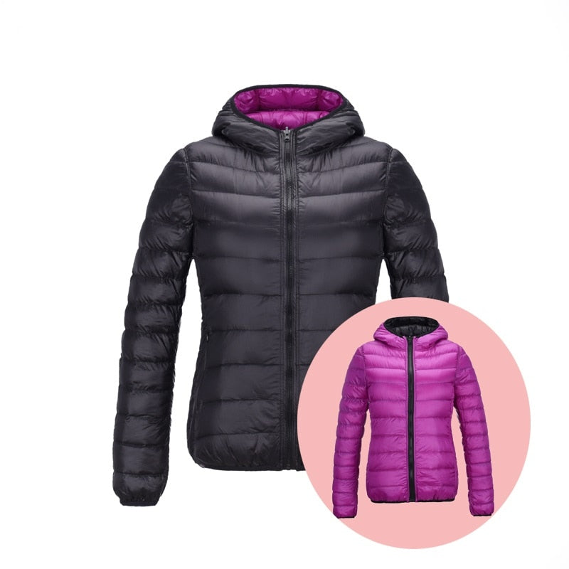 Street Wave Reversible Down Jacket For Women Warmth And Comfort With Stylish Dual Look