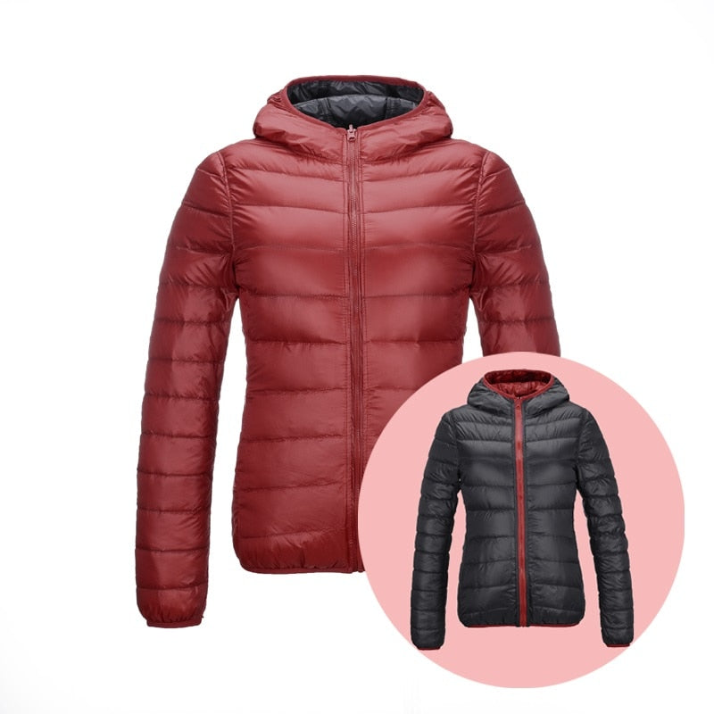Street Wave Reversible Down Jacket For Women Warmth And Comfort With Stylish Dual Look