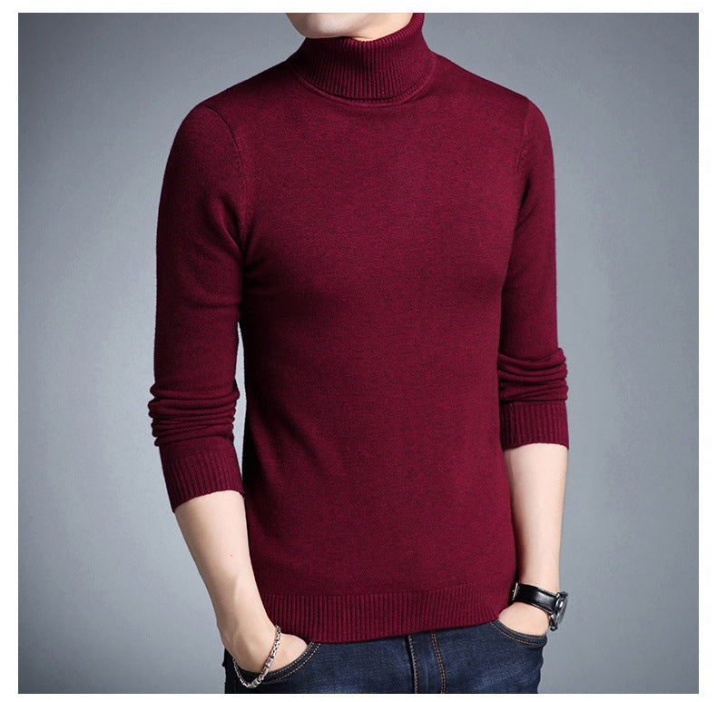 Street-wave Mens Turtleneck Sweater Handmade Cozy Warmth Lightweight Durable Knit