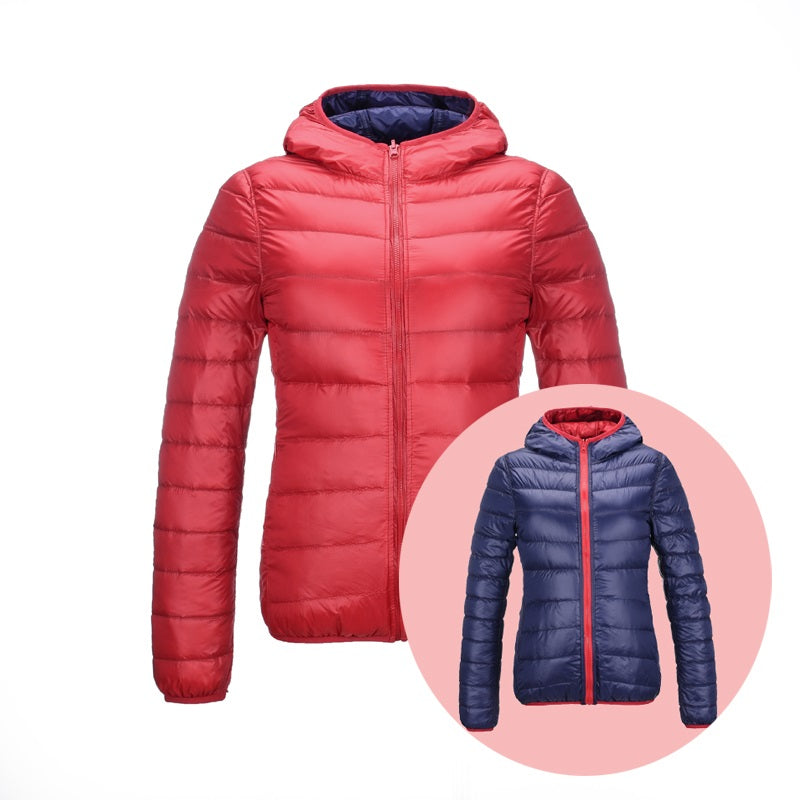 Street Wave Reversible Down Jacket For Women Warmth And Comfort With Stylish Dual Look