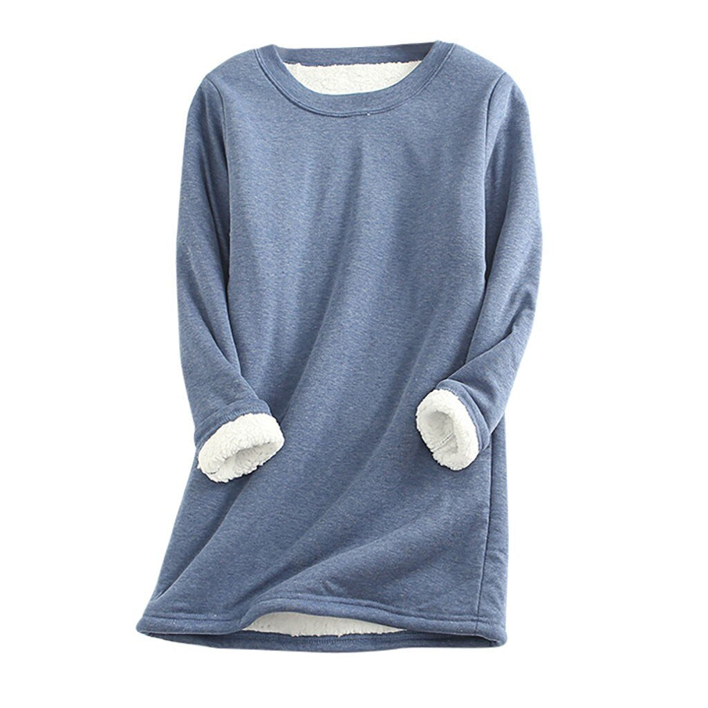 Street-wave Fleece-Lined Pullover for Cozy Warmth and All-Day Comfort Lounge Wear for Homebodies
