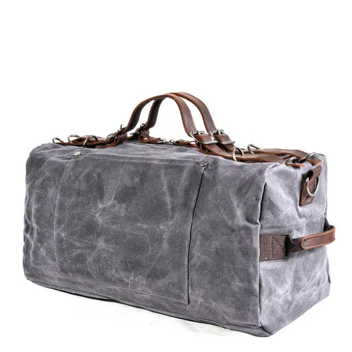 Street-Wave TrekCanvas Waxed Bag - Waterproof Waxed Canvas With Durable Leather Straps