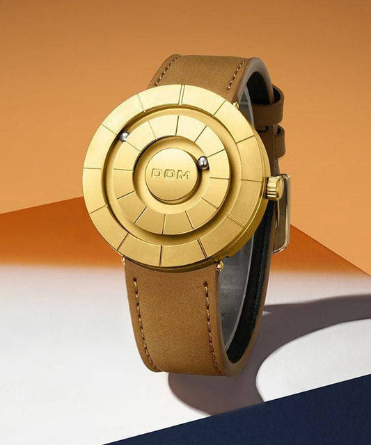 Montres étanches à quartz en cuir marron faites à la main - Street-Wave