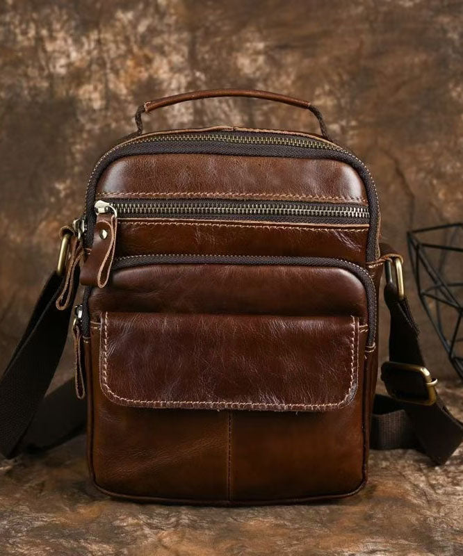 Sac bandoulière polyvalent en cuir de veau fait main pour homme - Street-Wave