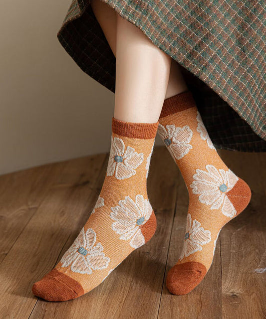 Chaussettes hautes en coton jacquard épais, faites à la main - Street-Wave
