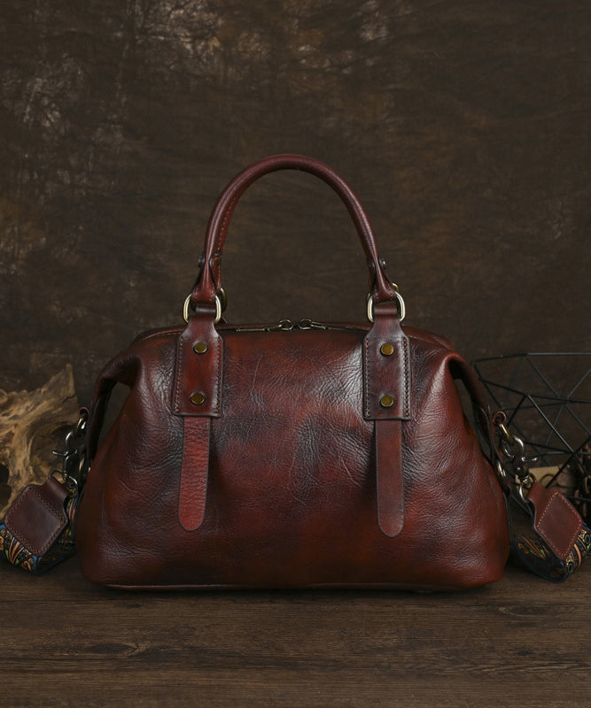 Sac fourre-tout vintage en cuir de veau de grande capacité, fait main, style café - Street-Wave