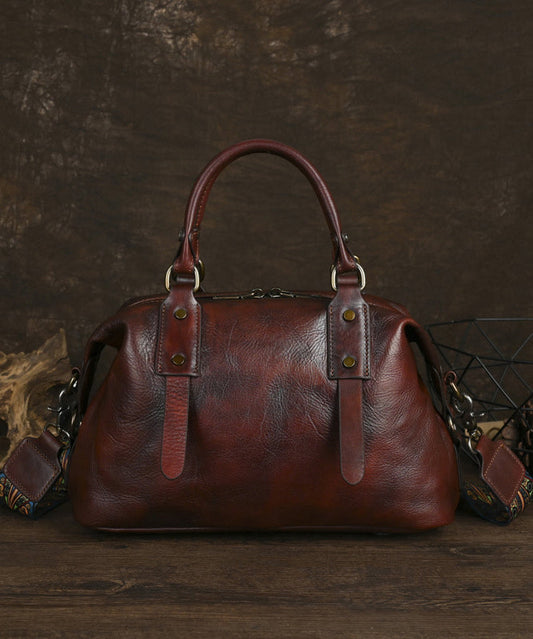 Sac fourre-tout vintage en cuir de veau de grande capacité, fait main, style café - Street-Wave