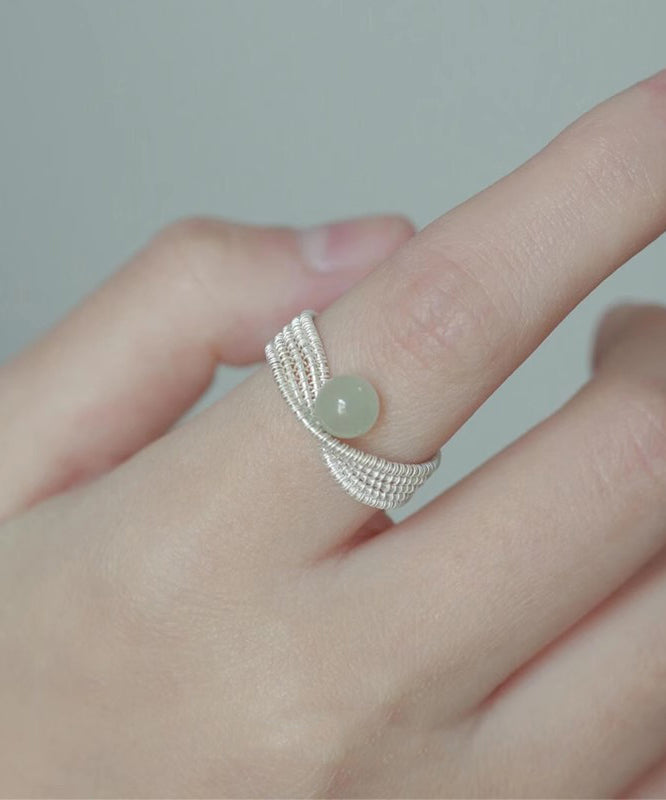 Bagues en argent sterling et jade tissées à la main - Street-Wave