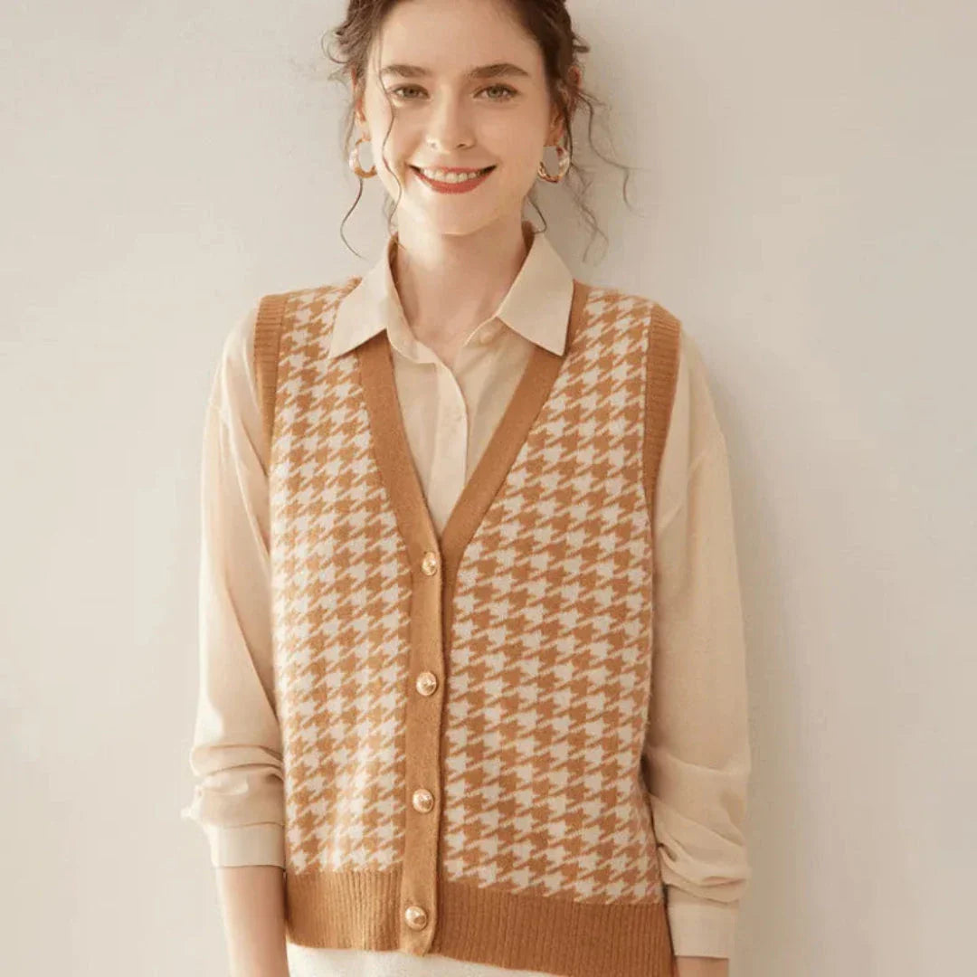 Harriet Houndstooth Vest