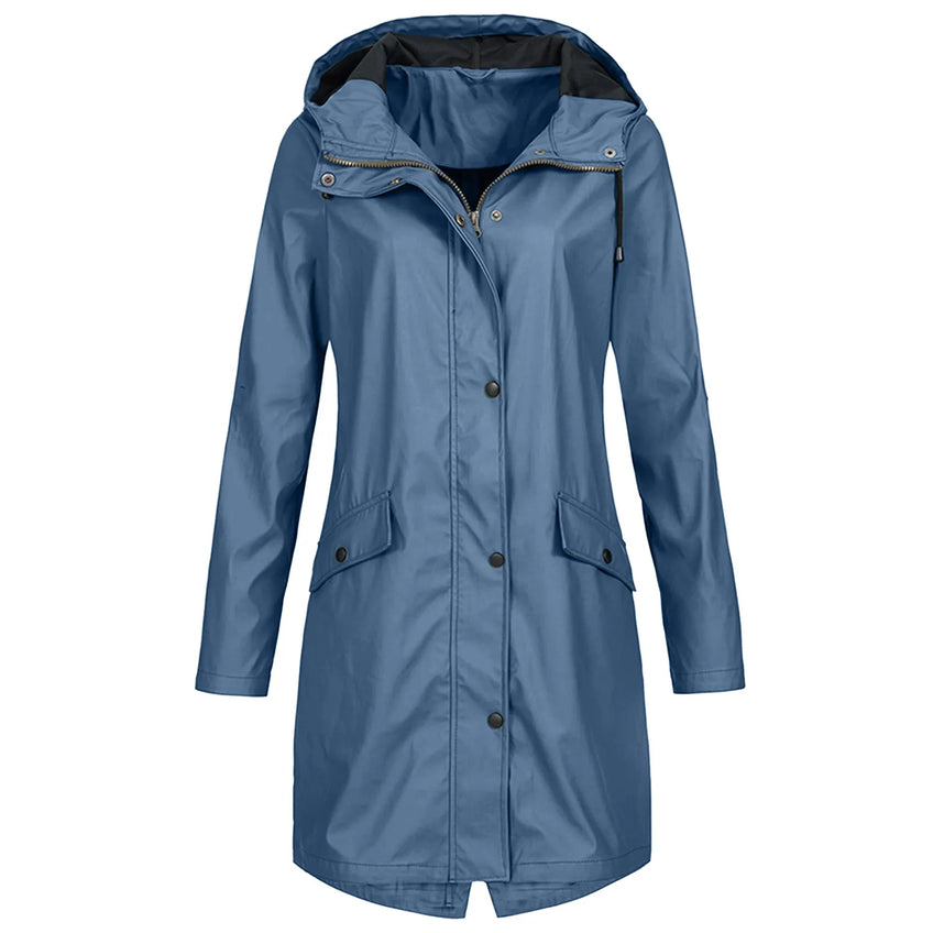 Waterproof Hooded Raincoat For Women Street-Wave Macintosh Mate Capuchon Lightweight All Weather