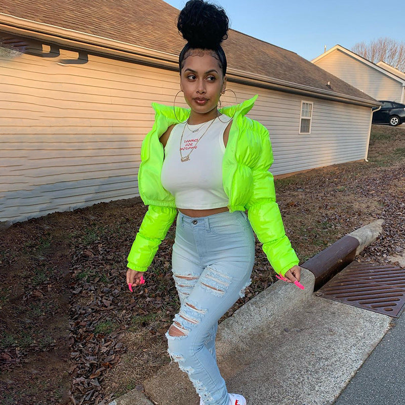 Street-wave Puffer Jacket Unisex Bomber Style For Winter Warmth And Trendy Urban Look