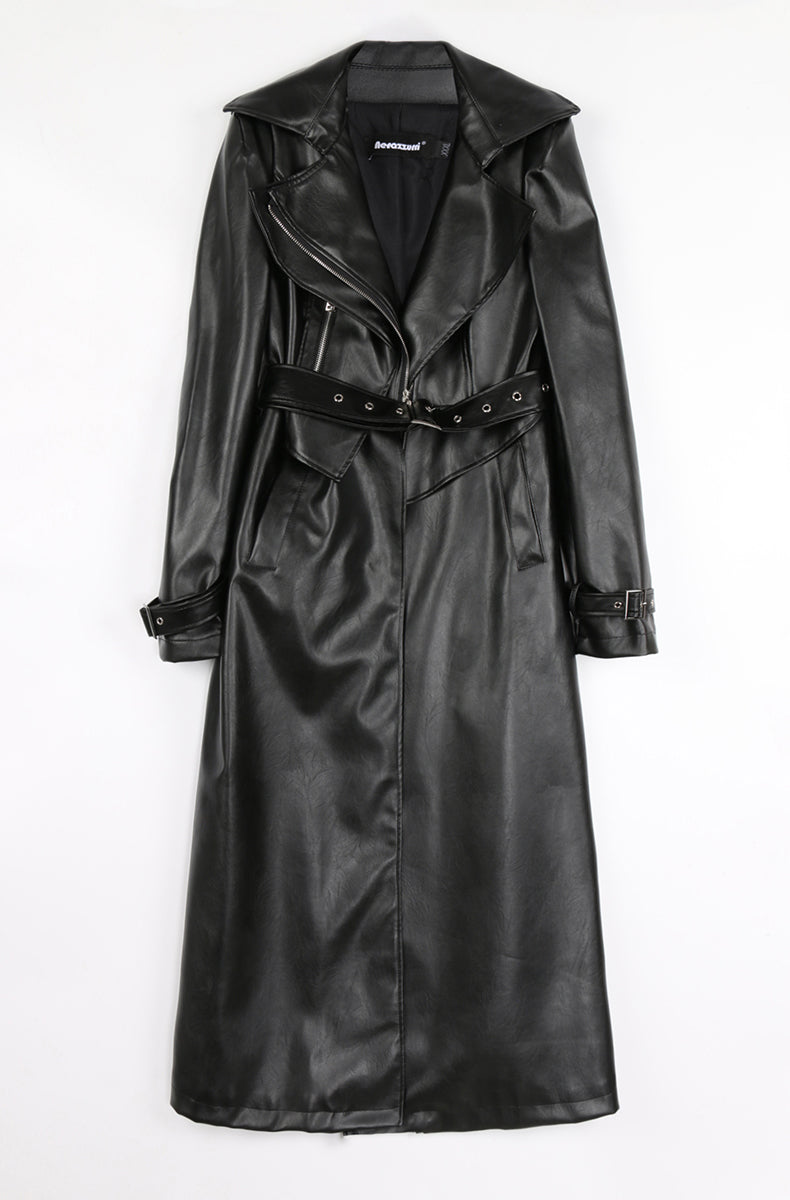 Street Wave White Trench Coat For Women Warm Elegant Oversized Collar Notch Lapel Long Coat