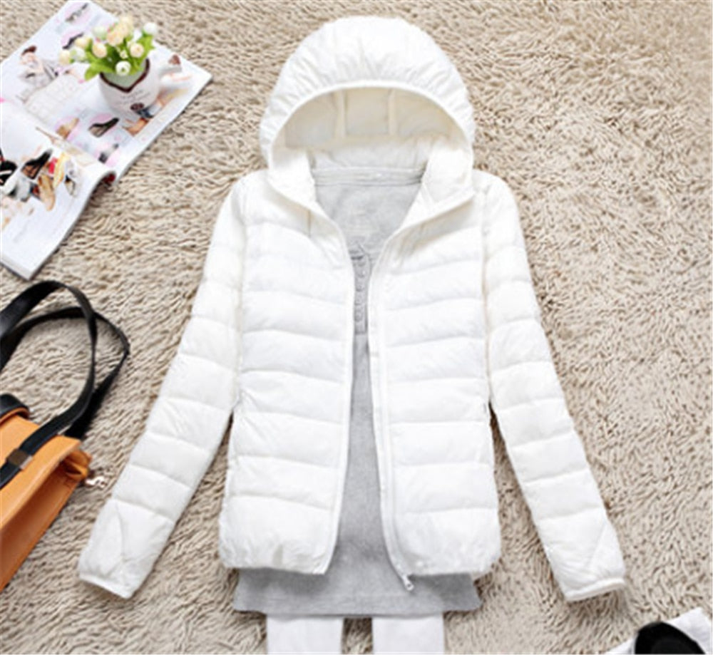Street Wave Womens Hooded Warm Puffer Jacket Insulated Lightweight Winter Coat For Women