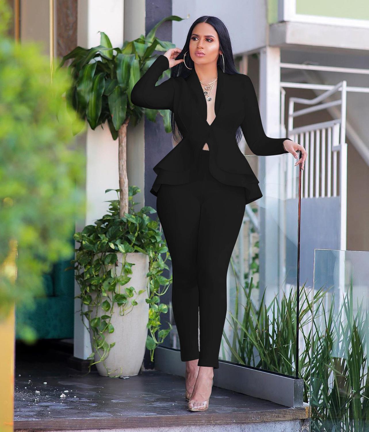 Street-Wave Ruffle Sleeve Peplum Blazer For Women Elevate Style Instantly Limited Stock Act Fast