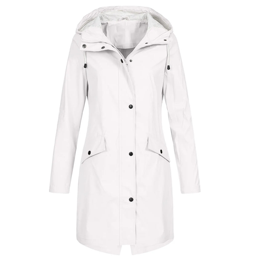 Waterproof Hooded Raincoat For Women Street-Wave Macintosh Mate Capuchon Lightweight All Weather