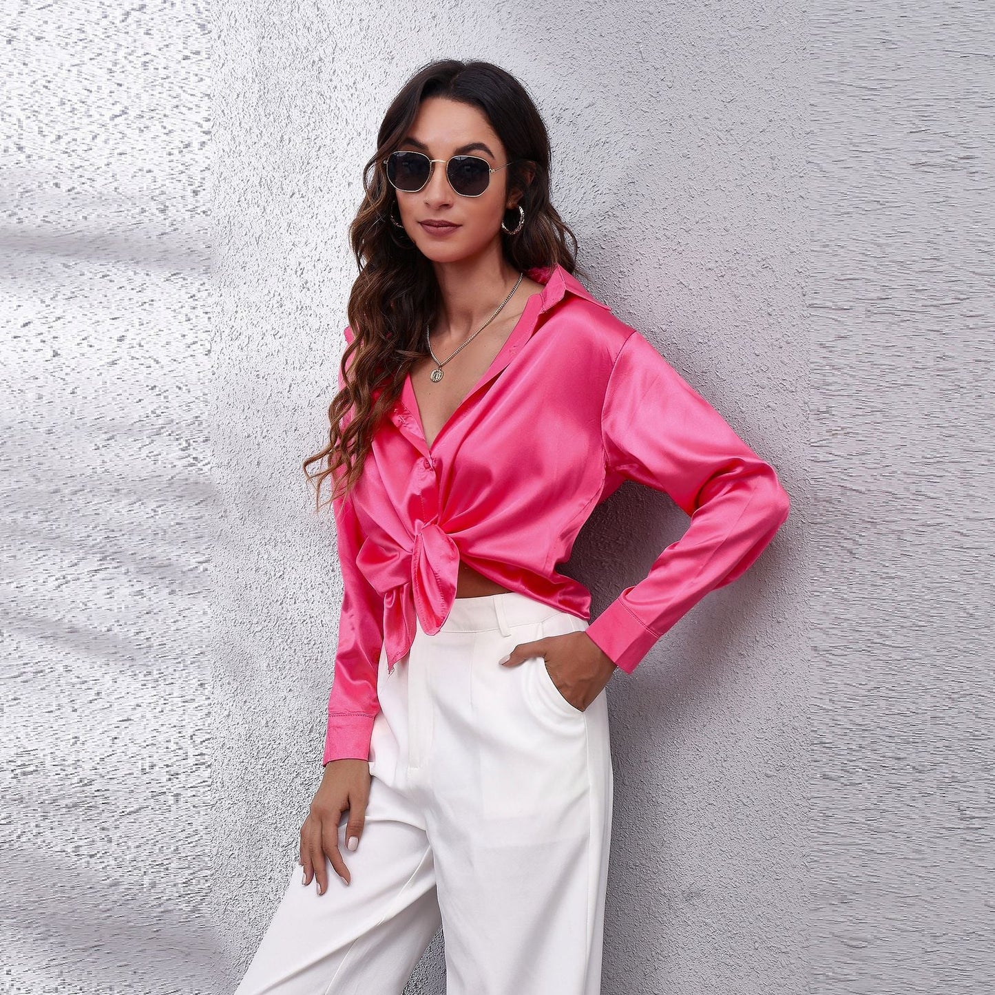 Street Wave Satin Blouse Sydney Women Loose Fit Workwear