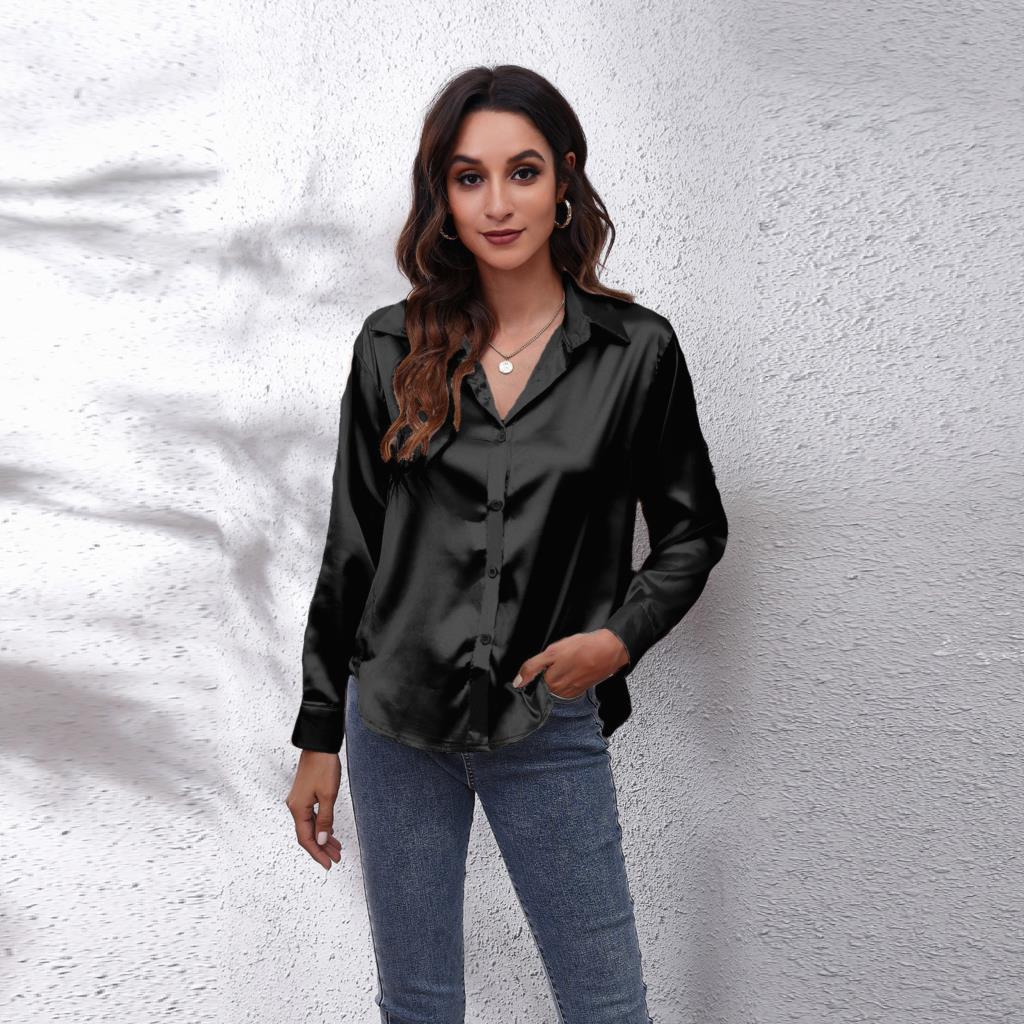 Street Wave Satin Blouse Sydney Women Loose Fit Workwear