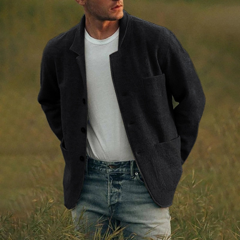 Street-wave Mens Wool Cardigan With Button Closure Soft Luxury Knit For Everyday Style