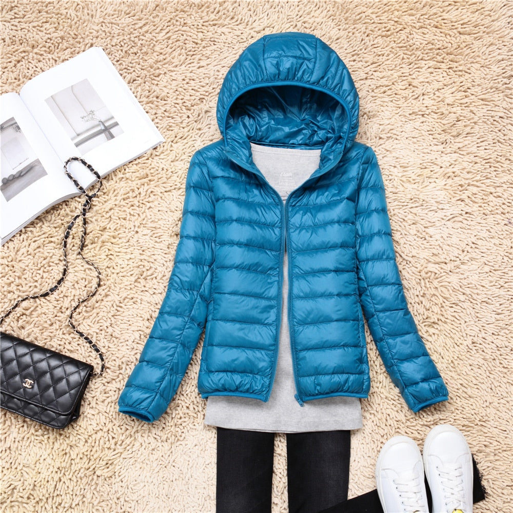 Street Wave Womens Hooded Warm Puffer Jacket Insulated Lightweight Winter Coat For Women