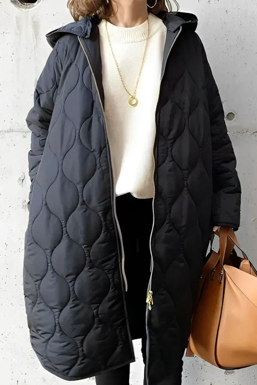 Street-Wave Women Long Puffer Coat With Hood Lightweight Warmth And Sleek Silhouette