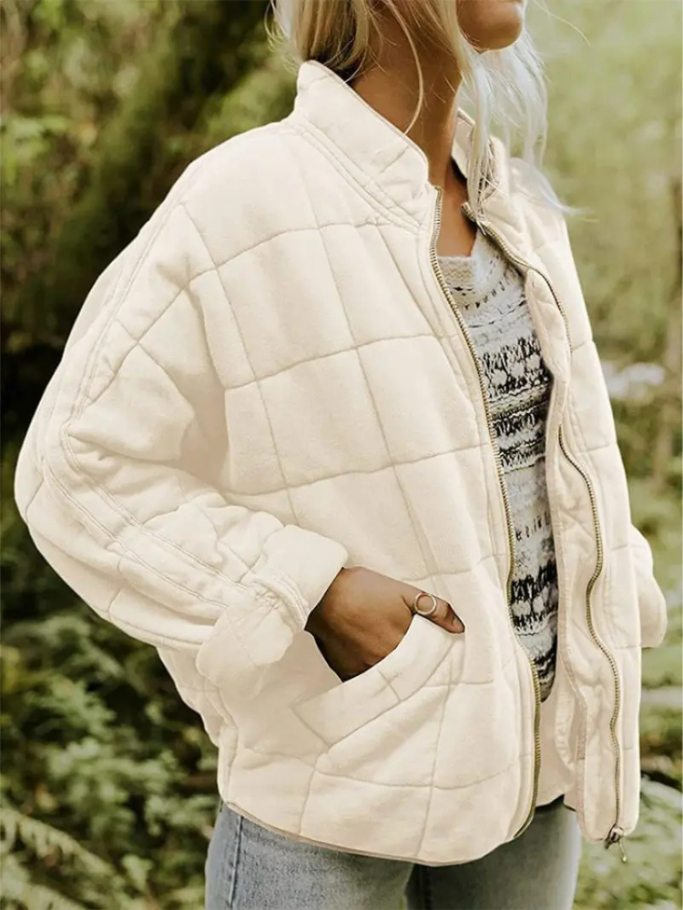 Street-Wave Quilted Oversized Jacket For Women Warm Cozy Outerwear For Everyday City Life And Travel