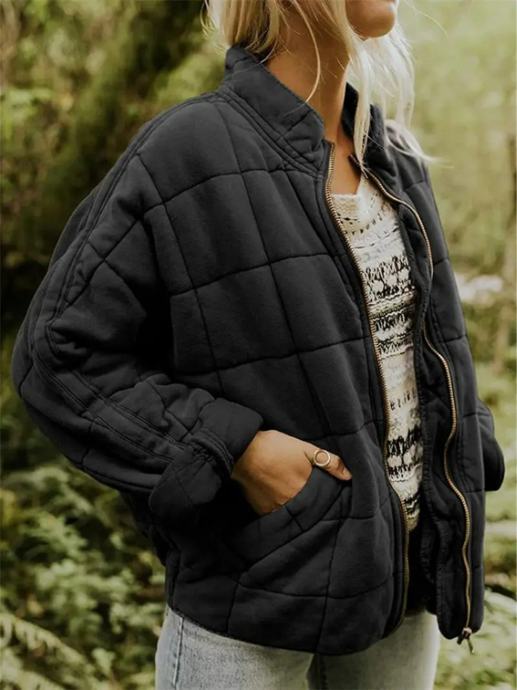 Street-Wave Quilted Oversized Jacket For Women Warm Cozy Outerwear For Everyday City Life And Travel