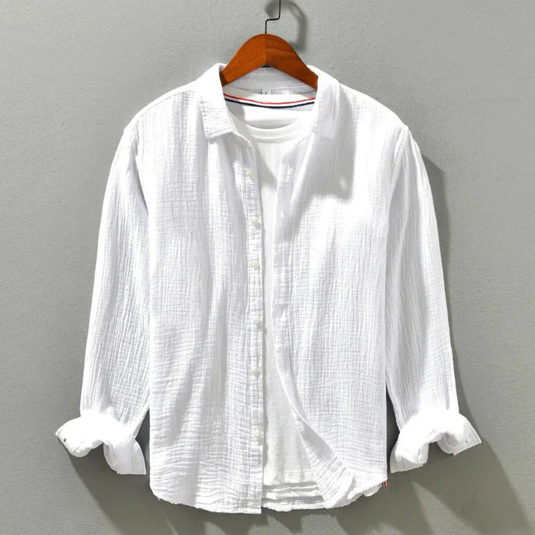 Waylynn Henry Loose Long Sleeve Shirt Men Relaxed Fit