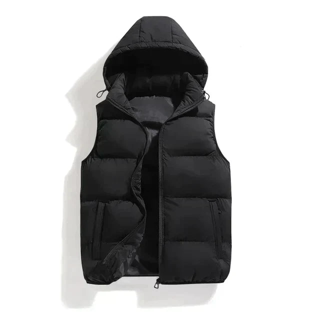 Street-Wave Puffer Vest With Removable Hood For Unisex Urban Everyday Warmth And Comfort