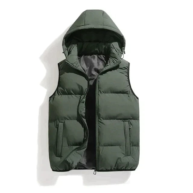 Street-Wave Puffer Vest With Removable Hood For Unisex Urban Everyday Warmth And Comfort