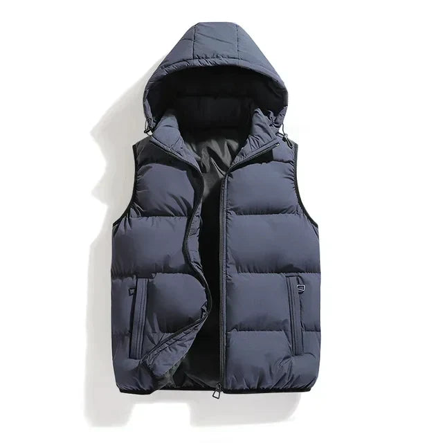 Street-Wave Puffer Vest With Removable Hood For Unisex Urban Everyday Warmth And Comfort