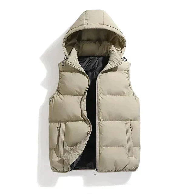 Street-Wave Puffer Vest With Removable Hood For Unisex Urban Everyday Warmth And Comfort