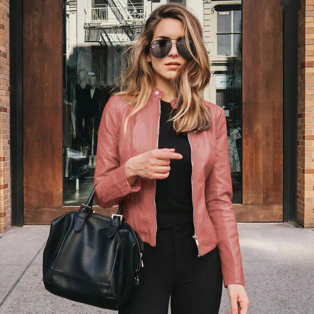 Street-Wave Women Leather Jacket Elegant Timeless Style Durable Leather Everyday Fit