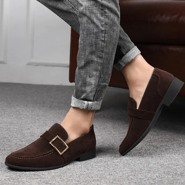 LuxusMann Leather Loafers for Men Premium Leather and Suede Comfort for Work and Special Occasions